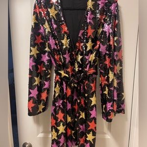 LYNLEE SEQUIN WRAP DRESS - FORTUNE TELLER BUDDY LOVE